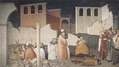St Sylvester Sealing thte Dragon's Mouth (mk08), Ambrogio Lorenzetti